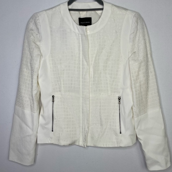 JUDITH & Charles white texture zipper jacket - Picture 1 of 10